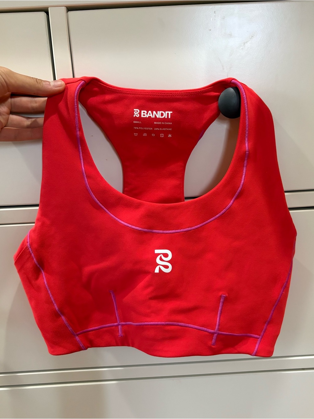 Bandit Vanisher Pop Stitch Arco Run Bra - Poppy Size Small